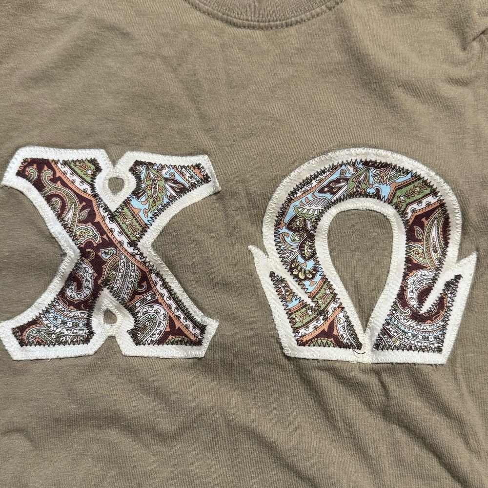 Chi Omega Stitched Letters Gildan Small Excellent Condition